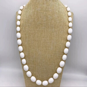 Monet Vintage White Beaded Necklace